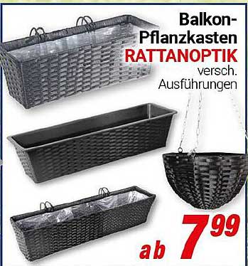Balkon-Pflanzkasten RATTANOPTIK, verschiedene Ausführungen