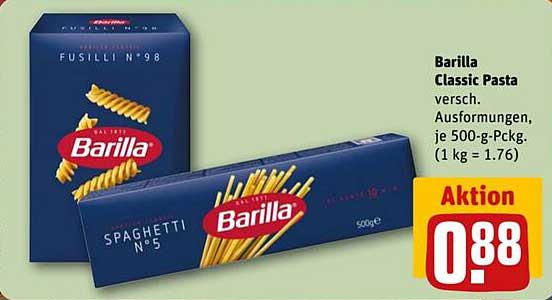 Barilla Classic Pasta - verschiedene Ausformungen (500-g-Pckg.)