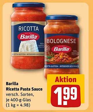 Barilla Ricetta Pasta Sauce - verschiedene Sorten