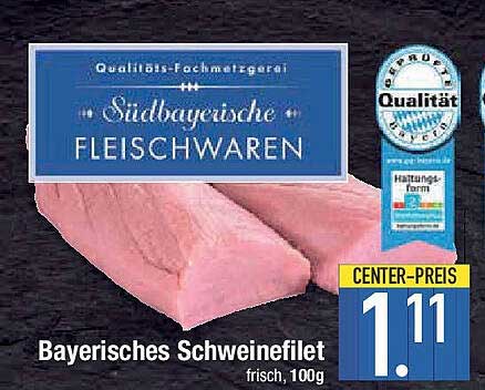 Bayerisches Schweinefilet frisch, 100g