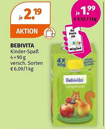 Bebivita Kinder-Spaß 4 x 90 g - Aktionsangebot