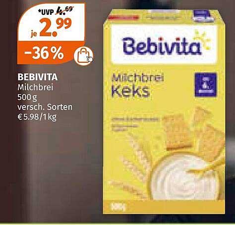 Bebivita Milchbrei mit Keksen 500 g – Vielfältige Sorten zum unwiderstehlichen Preis