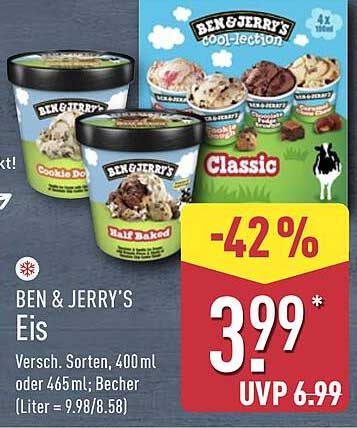 BEN & JERRY'S Eis - Verschiedene Sorten, 400 ml