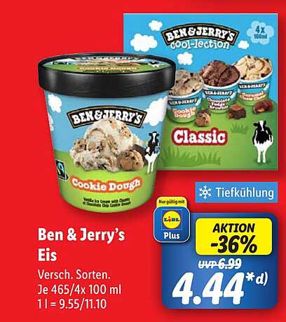 Ben & Jerry’s Eis - Verschiedene Sorten