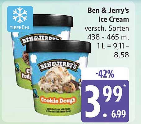 Ben & Jerry's Ice Cream verschiedene Sorten 438 - 465 ml