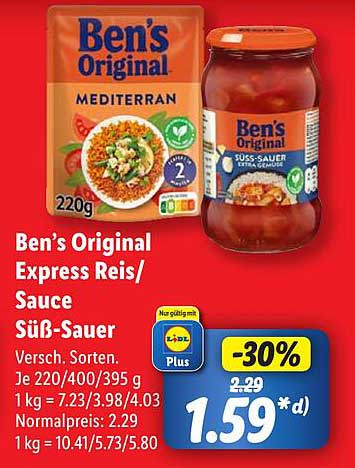 Ben's Original Express Reis/Sauce Süß-Sauer 220g