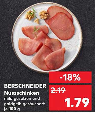 Berschneider Nussschinken mild gesalzen und goldgelb geräuchert je 100 g