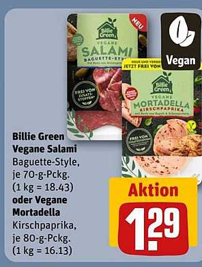 Billie Green Vegane Salami oder Vegane Mortadella