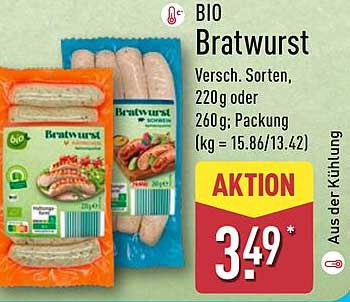 BIO Bratwurst Versch. Sorten, 220g oder 260g; Packung