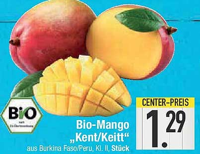 Bio-Mango „Kent/Keitt“ aus Burkina Faso/Peru, Kl. II, Stück