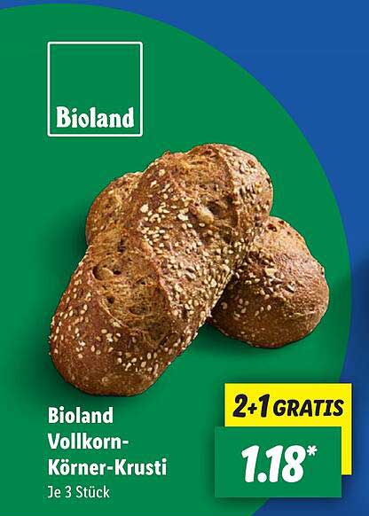 Bioland Vollkorn-Körner-Krusti 2+1 GRATIS