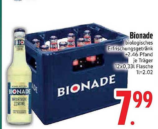 Bionade biologisches Erfrischungsgetränk 12x0,33L Flasche