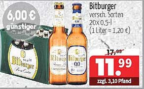 Bitburger verschiedene Sorten 20 x 0,5 l