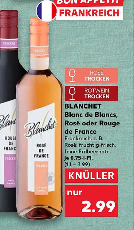 BLANCHET Blanc de Blancs, Rosé oder Rouge de France