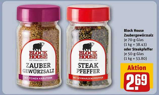 Block House Zaubergewürzsalz oder Steakpfeffer