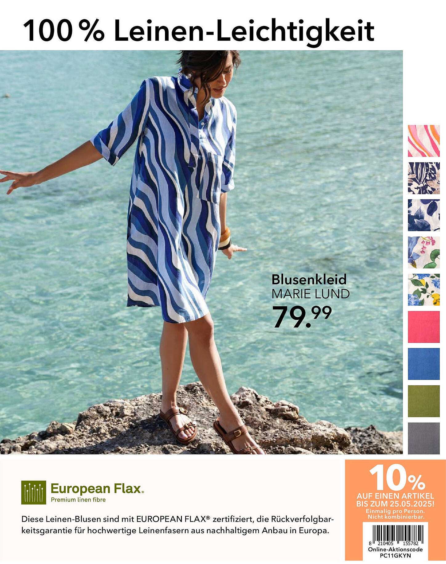 Blusenkleid MARIE LUND - 100 % Leinen-Leichtigkeit
