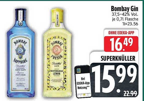Bombay Gin 0,7l - jetzt sparen!