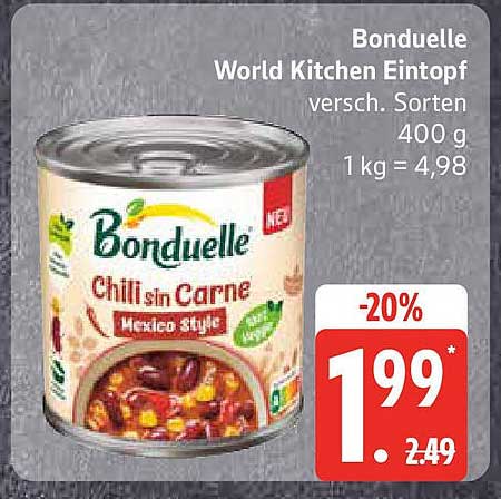 Bonduelle World Kitchen Eintopf Chili sin Carne 400 g