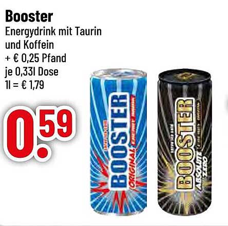 Booster Energy Drink mit Taurin und Koffein