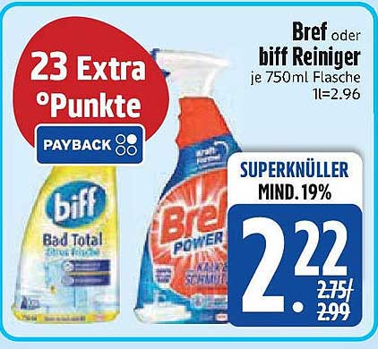 Bref oder biff Reiniger je 750ml Flasche