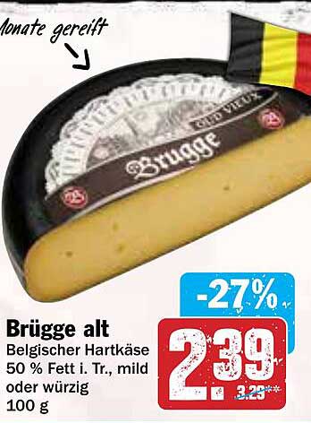 Brügge alt Belgiischer Hartkäse 50% Fett i. Tr., mild oder würzig