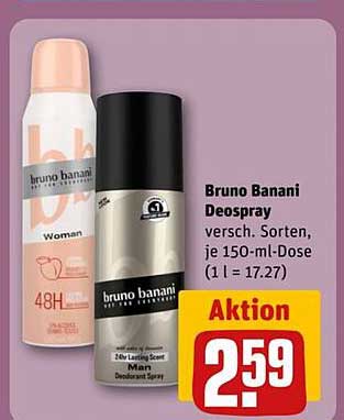 Bruno Banani Deospray versch. Sorten, je 150-ml-Dose