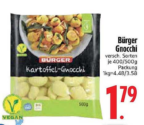 Bürger Gnocchi – verschiedene Sorten 500g