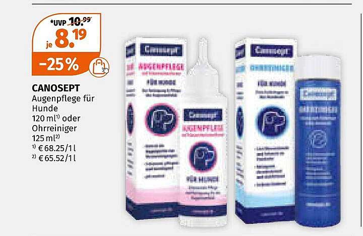 CANOSEPT Augenpflege für Hunde 120 ml oder Ohrreiniger 125 ml -25%