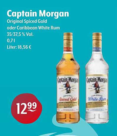 Captain Morgan Original Spiced Gold oder Caribbean White Rum 0,7 l