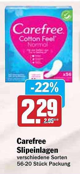 Carefree Slipeinlagen Cotton Feel Normal 56-20 Stück Packung