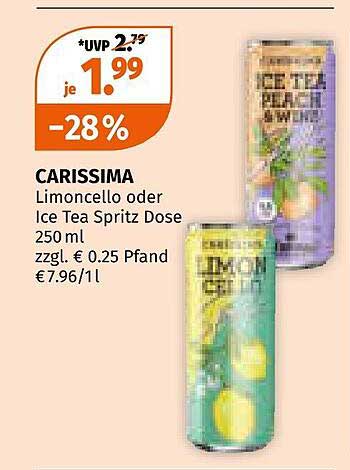 CARISSIMA Limoncello oder Ice Tea Spritz Dose 250 ml