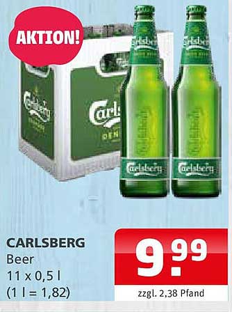 CARLSBERG Bier 11 x 0,5 l (1 l = 1,82)