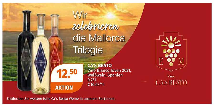 CA'S BEATO Vino Blanco Joven 2021, Weißwein, Spanien, 0,75l