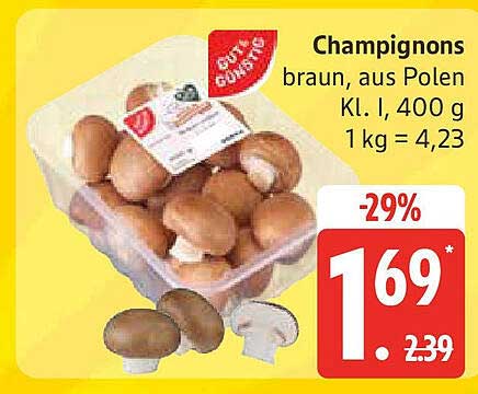 Champignons braun, aus Polen Kl. I, 400 g