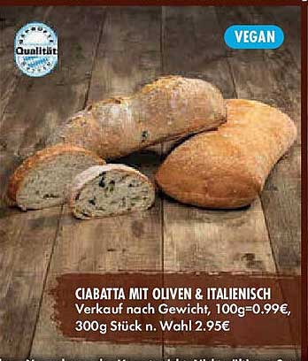 Ciabatta mit Oliven & Italienisch