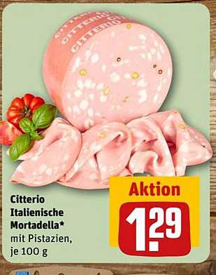 Citterio Italienische Mortadella* mit Pistazien, je 100 g