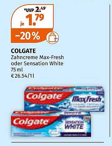 COLGATE Zahnpasta Max-Fresh oder Sensation White 75 ml