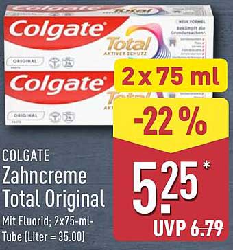 Colgate Zahnpasta Total Original 2 x 75 ml