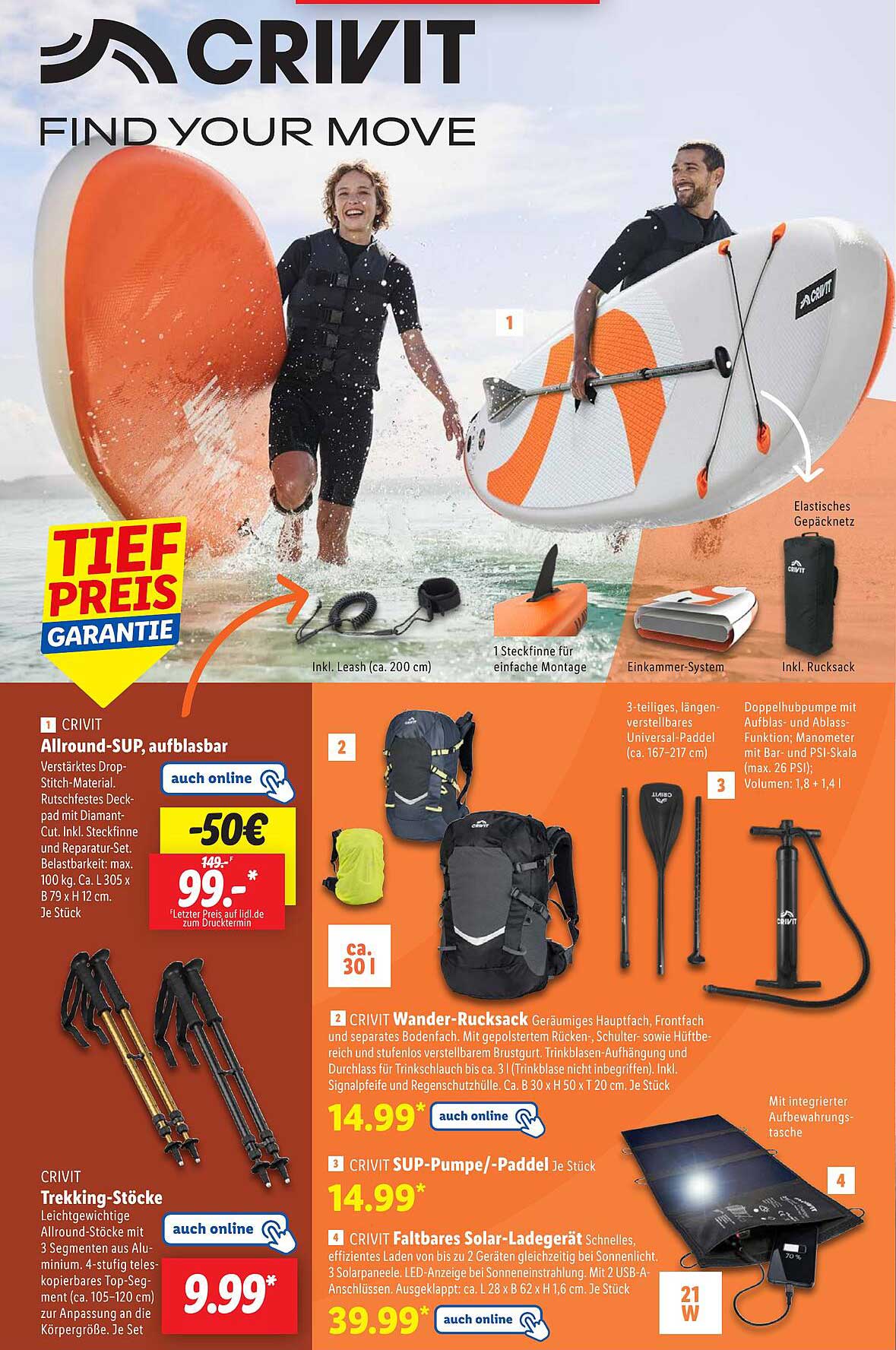 CRIVIT Allround-SUP, aufblasbar