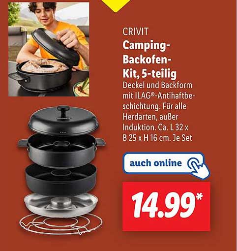 CRIVIT Camping-Backofen-Kit, 5-teilig