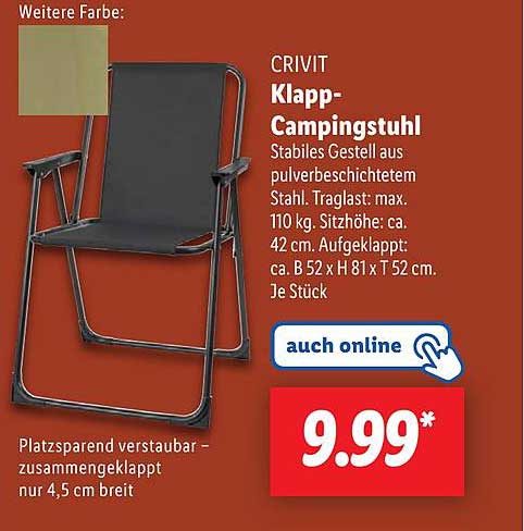 CRIVIT Klapp-Campingstuhl