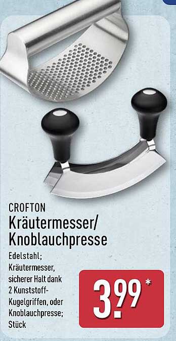 CROFTON Kräutermesser/Knoblauchpresse