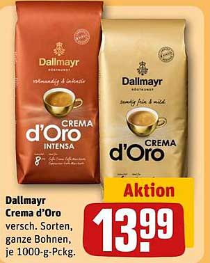 Dallmayr Crema d'Oro - verschiedene Sorten, ganze Bohnen, je 1000-g-Pck.