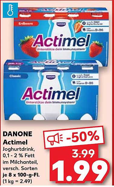 DANONE Actimel Joghurtdrink, 0,1 - 2 % Fett, versch. Sorten