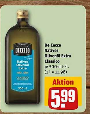 De Cecco Natives Olivenöl Extra Classico je 500-ml-Fl.