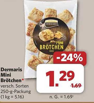 Dermaris Mini Brötchen - verschiedenste Sorten, 250 g-Packung