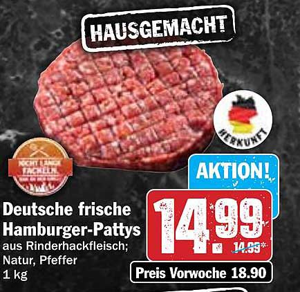 Deutsche frische Hamburger-Pattys - 1 kg