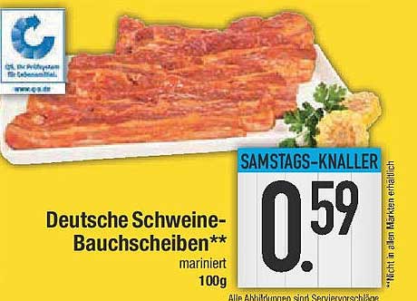 Deutsche Schweine-Bauchscheiben** mariniert 100g