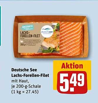 Deutsche See Lachs-Forellen-Filet mit Haut, je 200-g-Schale