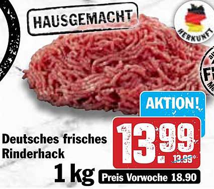 Deutsches frisches Rinderhack 1 kg - Hausgemacht